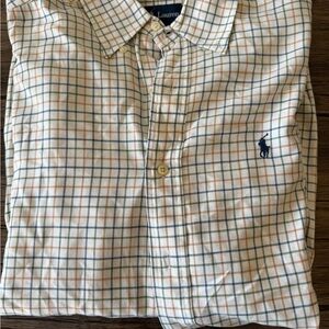 Ralph Lauren Cream and Blue Plaid Shirt